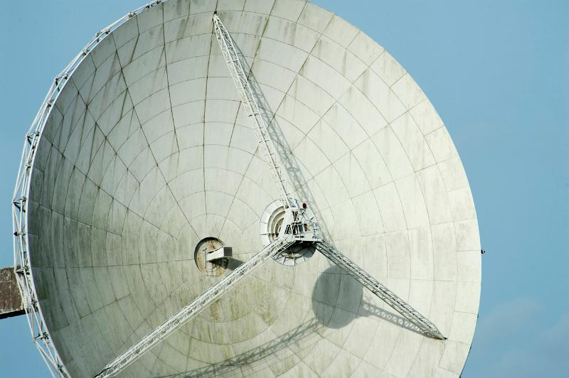 Communications satellite dish at the goonhilly earth station, lizard peninsula, cornwall