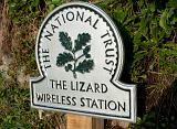 National trust sign marking the historic Lizard Wireless Station