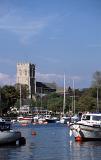 christchurch priory tower and harbour