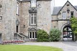 Architecture of the University of St Andrews, Scotland, one of the most prestigious in the UK, with its old stone buildings and gated entrance