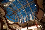 View of the domed and vaulted glass roof of the Princes Square Shopping Centre, Glasgow