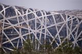 Close Up Detail of Exterior of Birds Nest Olympic Stadium During Construction, Beijing, China