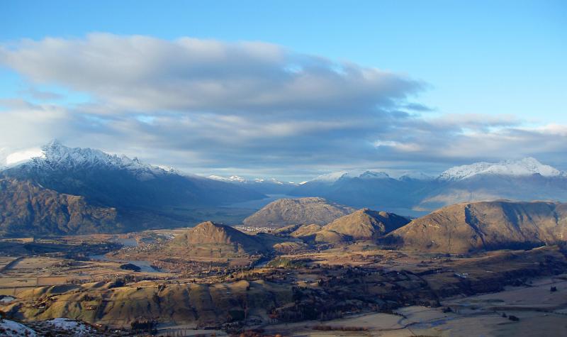 dramatic view of the mountains looking towards queenstown from coronet peak