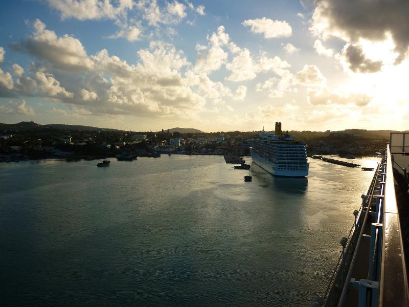 arriving in antigua on a cruise ship