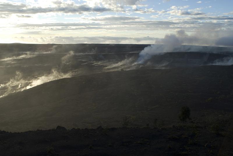 Smoke from Volcanoes National Park Smoke from the Ground of Volcanoes National Park in Wide angle View.