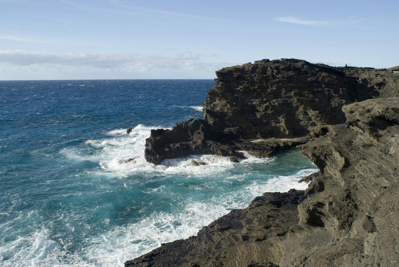Halona Blow Hole on Pacific Ocean in Oahu Halona Blow Hole Rock Formation on Pacific Ocean in Oahu, Hawaii