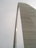 Detail of the Gateway Arch, St Louis, USA a monument clad in stainless steel and built in the form of a flattened catenary arch, symbolising the westward expansion of the USA
