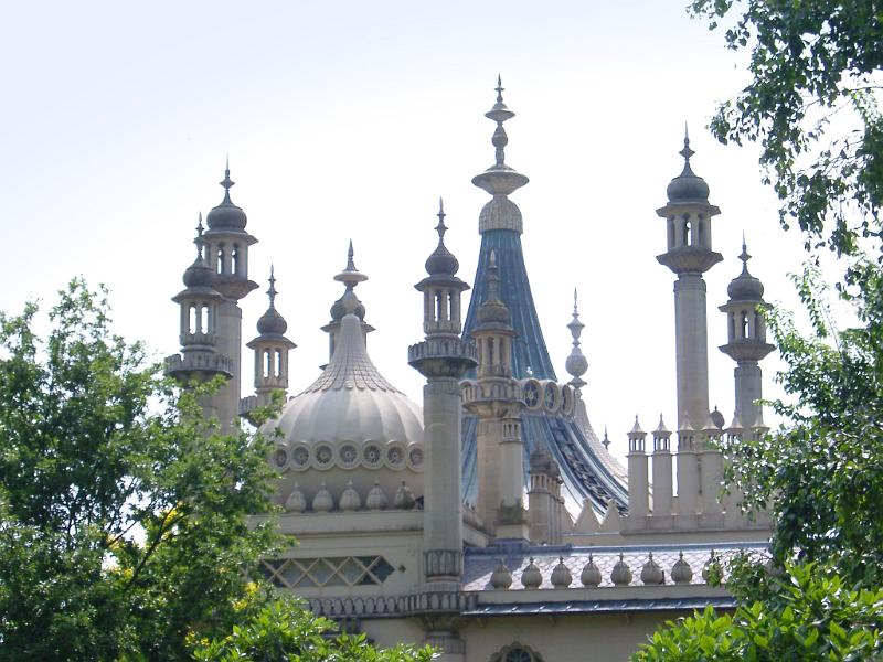 Architectural Rooftop of Famous Royal Pavilion Building in Brighton England.