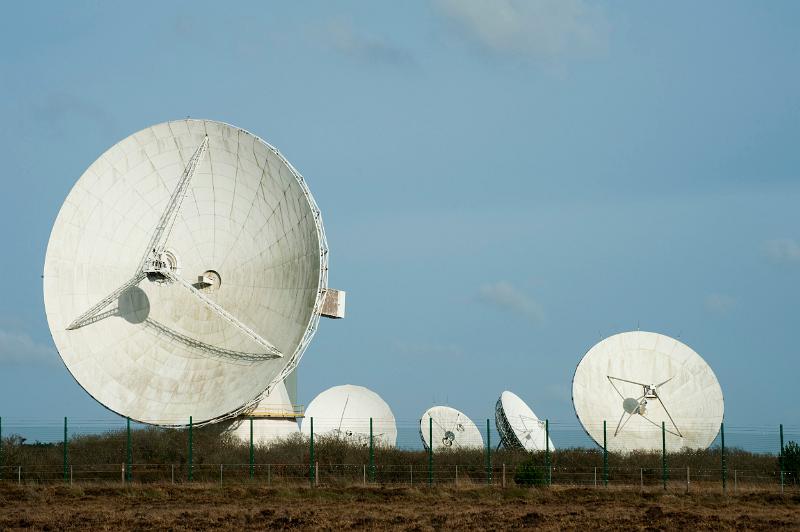 satellite dishs array at the goonhilly communication research station