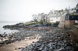 rocky foreshore at saint ives, a popular seaside holiday town in cornwall