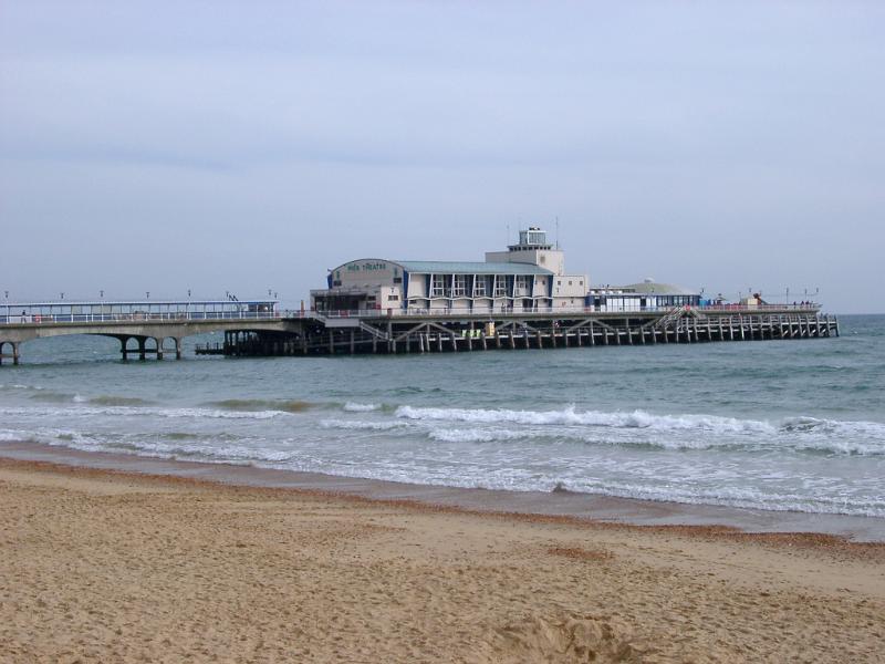 bournemouths victorian pier with 1950's theatre buildings