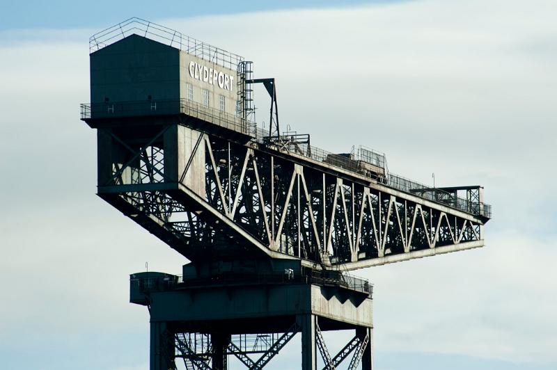 Clydeport Crane, Glasgow, or the Finnieston Crane, is situated at the Stobcross Quay on the north bank of the River Clyde and although obsolete is retained as an engineering landmark