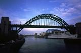 Silhouette of Tyne Bridge, a Through Arch Bridge in England, linking Newcastle upon Tyne and Gateshead.