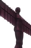 Angel of the North sculpture detail showing the structure of the body and outstretched wings, Gateshead, Newcastle