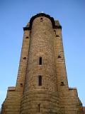 Historic Architecture of Pigeon Tower in Rivington Lancashire, England. Captured from Low Level Angle Point with Light Blue Sky Background.