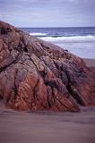 Coastal Rock Formation on Overcast Beach in Lewis, Hebrides, Scotland