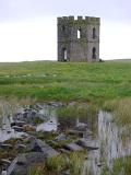 Historical Scolpaig Tower on Isle of North Uist, Outer Hebrides, Scotland