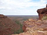 Beautiful Extensive View of Kings Canyon Landscape at Northern Territory, Australia on Very Light Blue Sky Above.