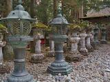 lanterns or ishidoro at the world heritage temples at nikko japan