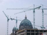 Berlin Cathedral Dome with Construction Cranes, Berlin, Germany