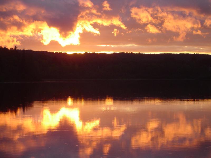 Sunset over Lake in Algonquin Park, Ontario, Canada