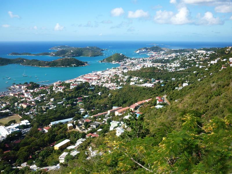 panoramic view of the coast of the island of st thomas, us virgin islands