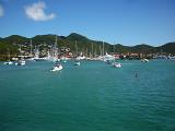 yacths moored off the coast of the island of saint martin island, caribbean