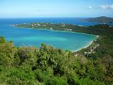 lookng down on a beautiful tropical bay on the island of st thomas