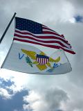 Flags of the US virgin islands and the united states of america