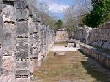 Row of Pillars at Chichen Itza Mayan Ruins, Yucatan, Mexico
