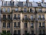 Close Up of Facade of Paris Apartments, France