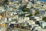 Various City Building Rooftops in San Francisco. Captured in Aerial Extensive View.
